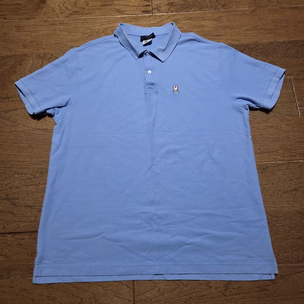 Psycho Bunny Classic Blue Pique Polo Shirt Men's Size 3XL Embroidered Logo